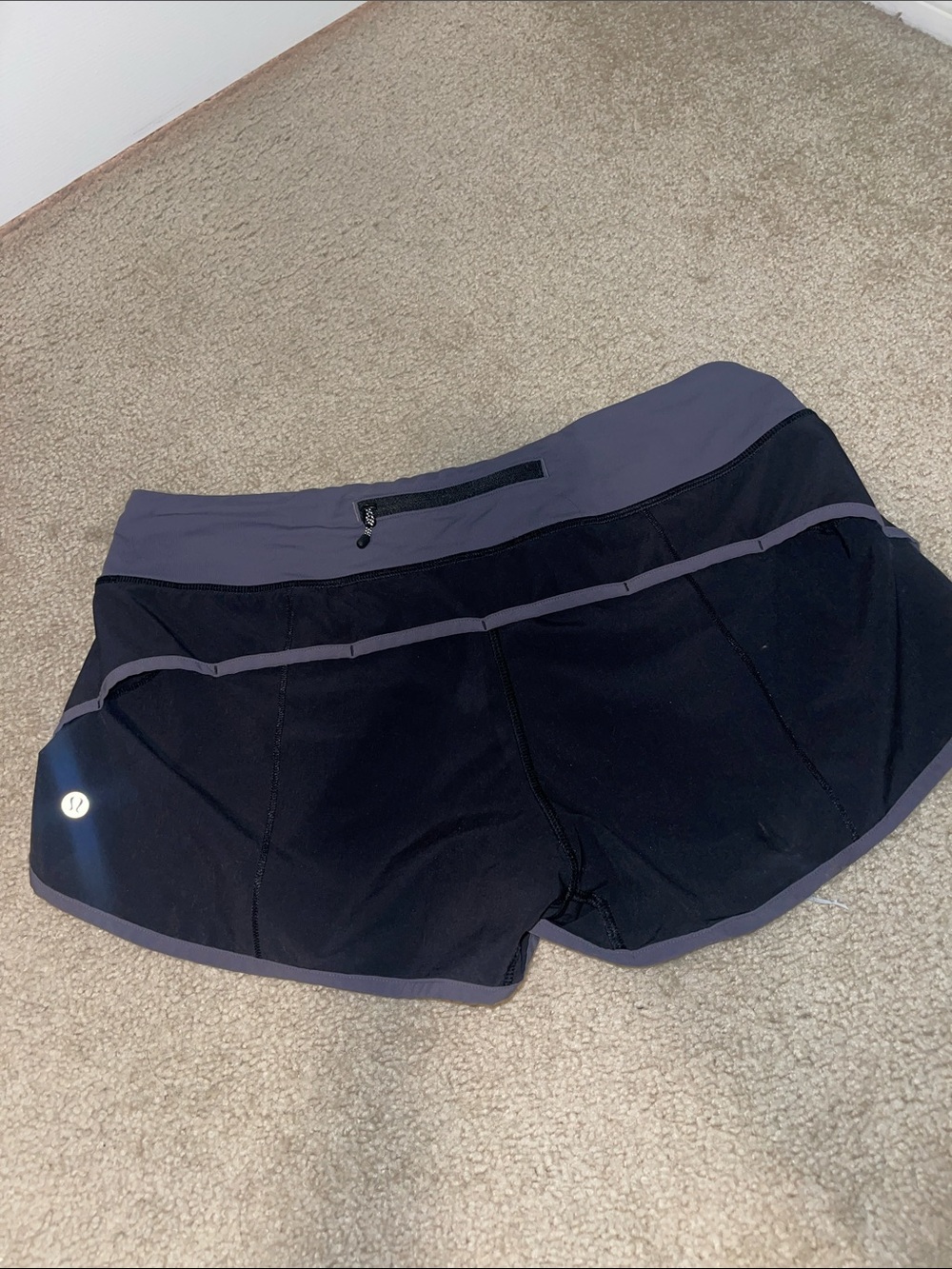 lululemon athletica Black and Gray Women's Athletic Shorts